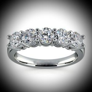 White Topaz 5 Stone Ring